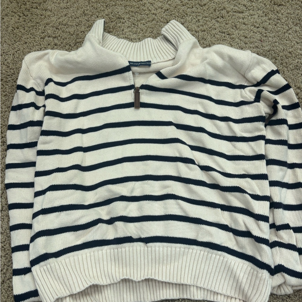 Brandy Melville Cream and Black Knit Sweater